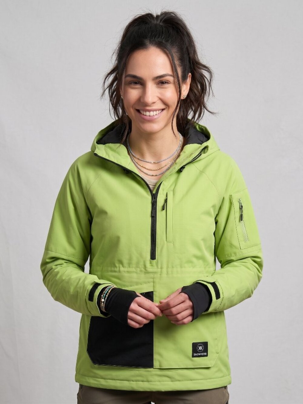 Snowverb Mountain Pro Anorak Snowboard Ski Jacket Waterproof Light Green